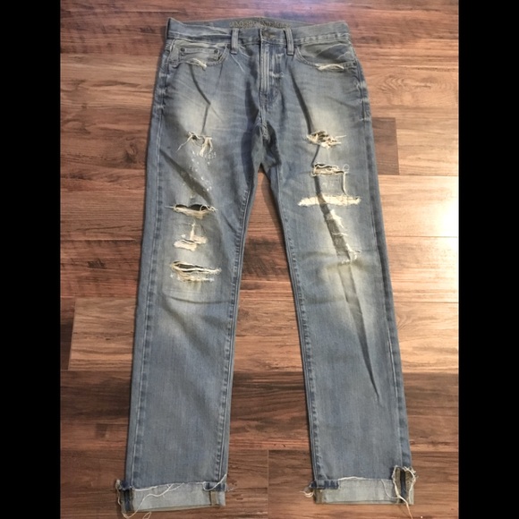 AE Men’s Slim Fit distressed cuffed jeans 30x32